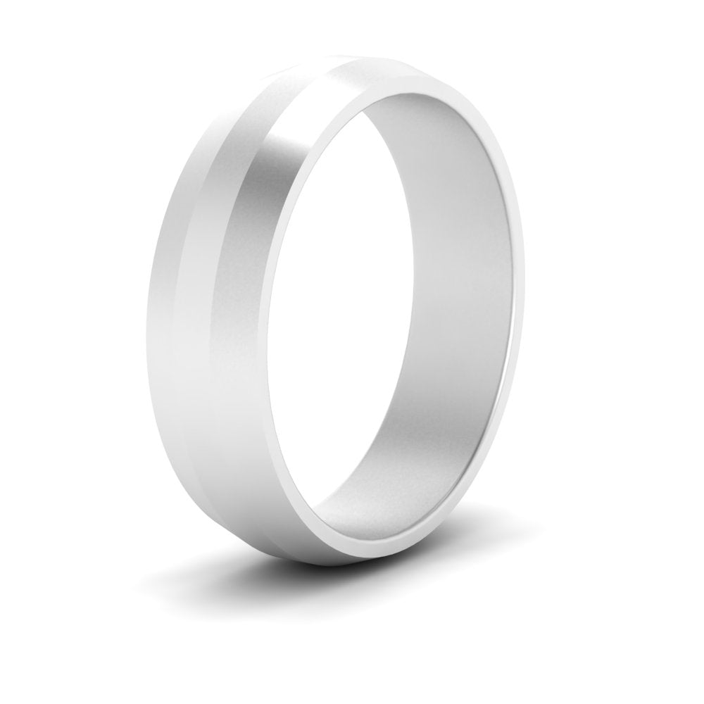 4 mm Wedding Band Beveled Edge Matte