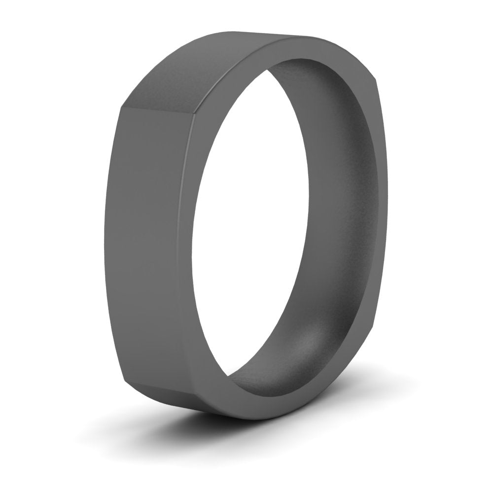 4 mm Square Comfort Fit Mens Wedding Band