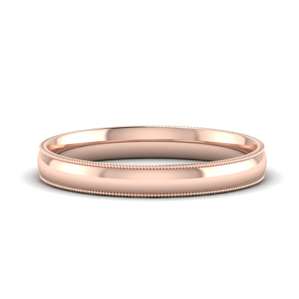 4 mm Comfort Fit Wedding Band Milgrain Edge
