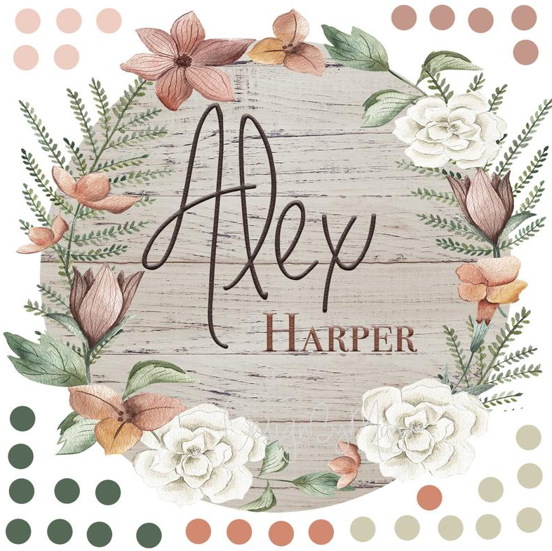 *YOU CREATE* - Wooden Themed Name Tag - Fabric Nursery Wall Art Decals - Personalized By You