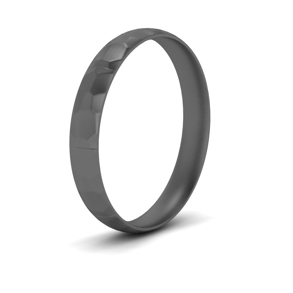 5 mm Mens Hammered Comfort Fit Wedding Band