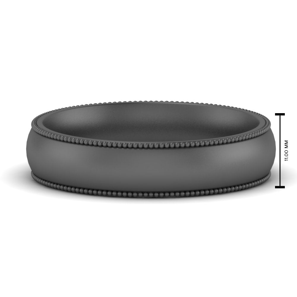 4 mm Milgrain Comfort Fit Mens Wedding Band