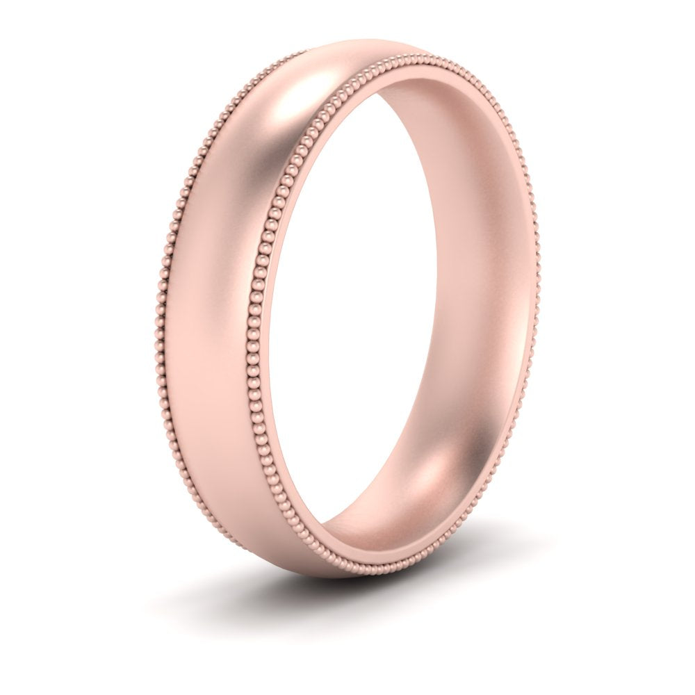 4 mm Milgrain Comfort Fit Mens Wedding Band