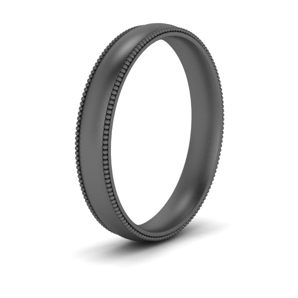 4 mm Milgrain Comfort Fit Mens Wedding Band