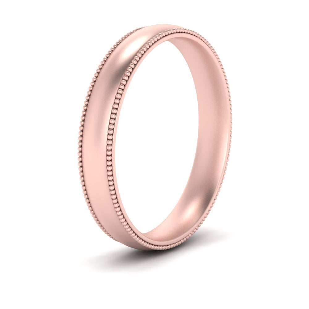 4 mm Milgrain Comfort Fit Mens Wedding Band