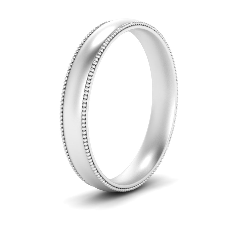 4 mm Milgrain Comfort Fit Mens Wedding Band