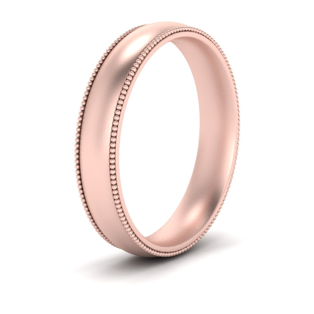 4 mm Milgrain Comfort Fit Mens Wedding Band