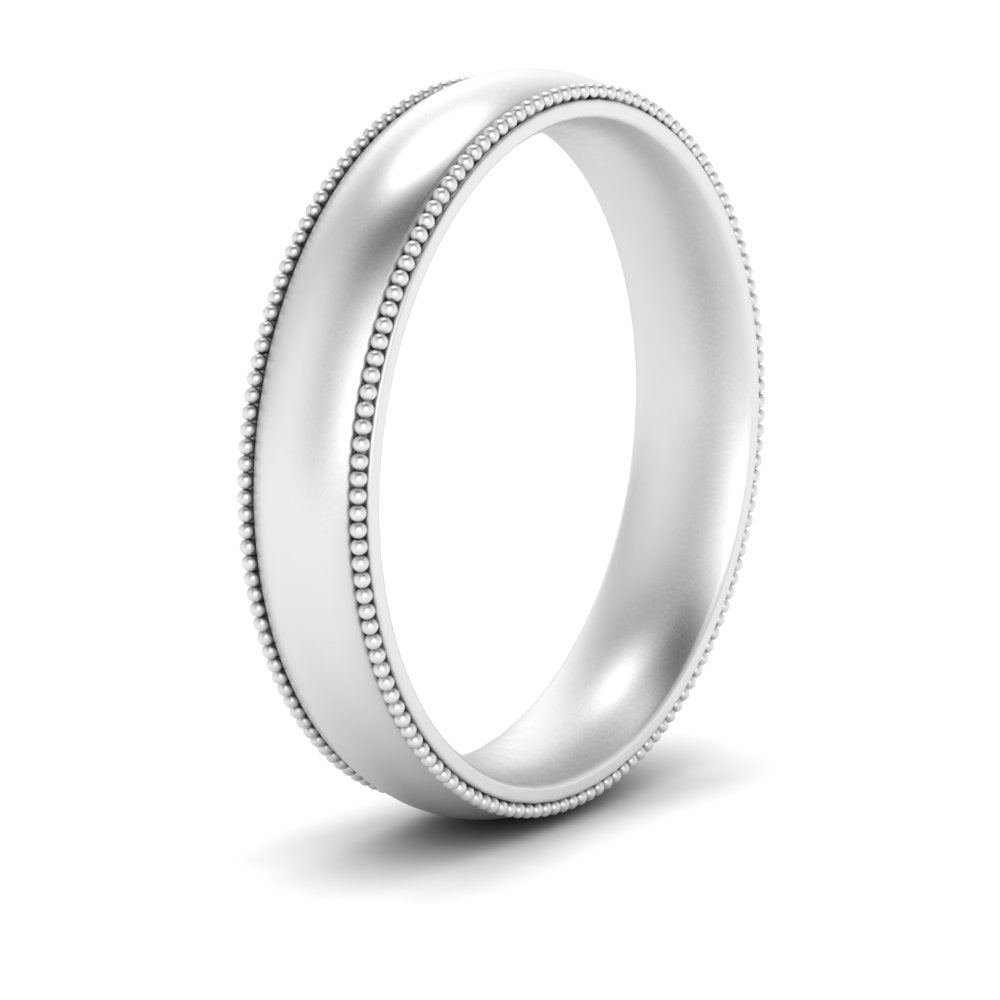 4 mm Milgrain Comfort Fit Mens Wedding Band