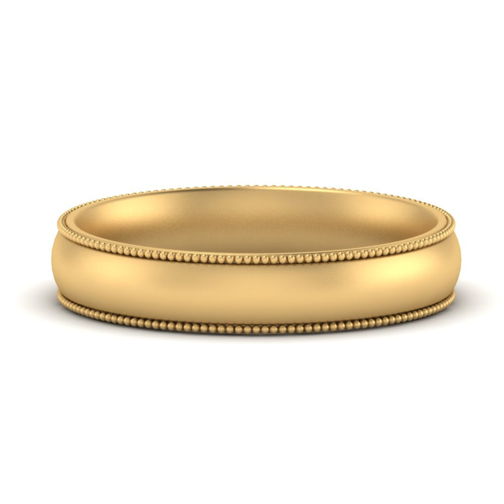 4 mm Milgrain Comfort Fit Mens Wedding Band