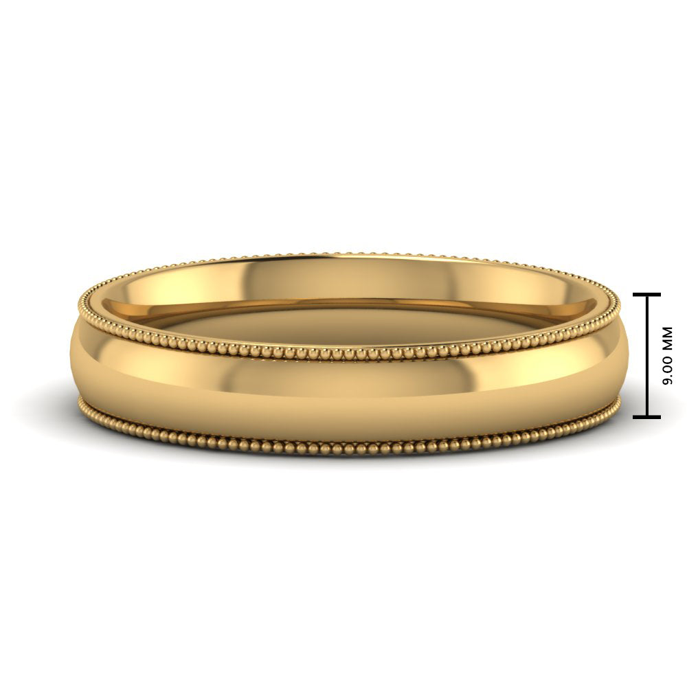 4 mm Comfort Fit Wedding Band Milgrain Edge