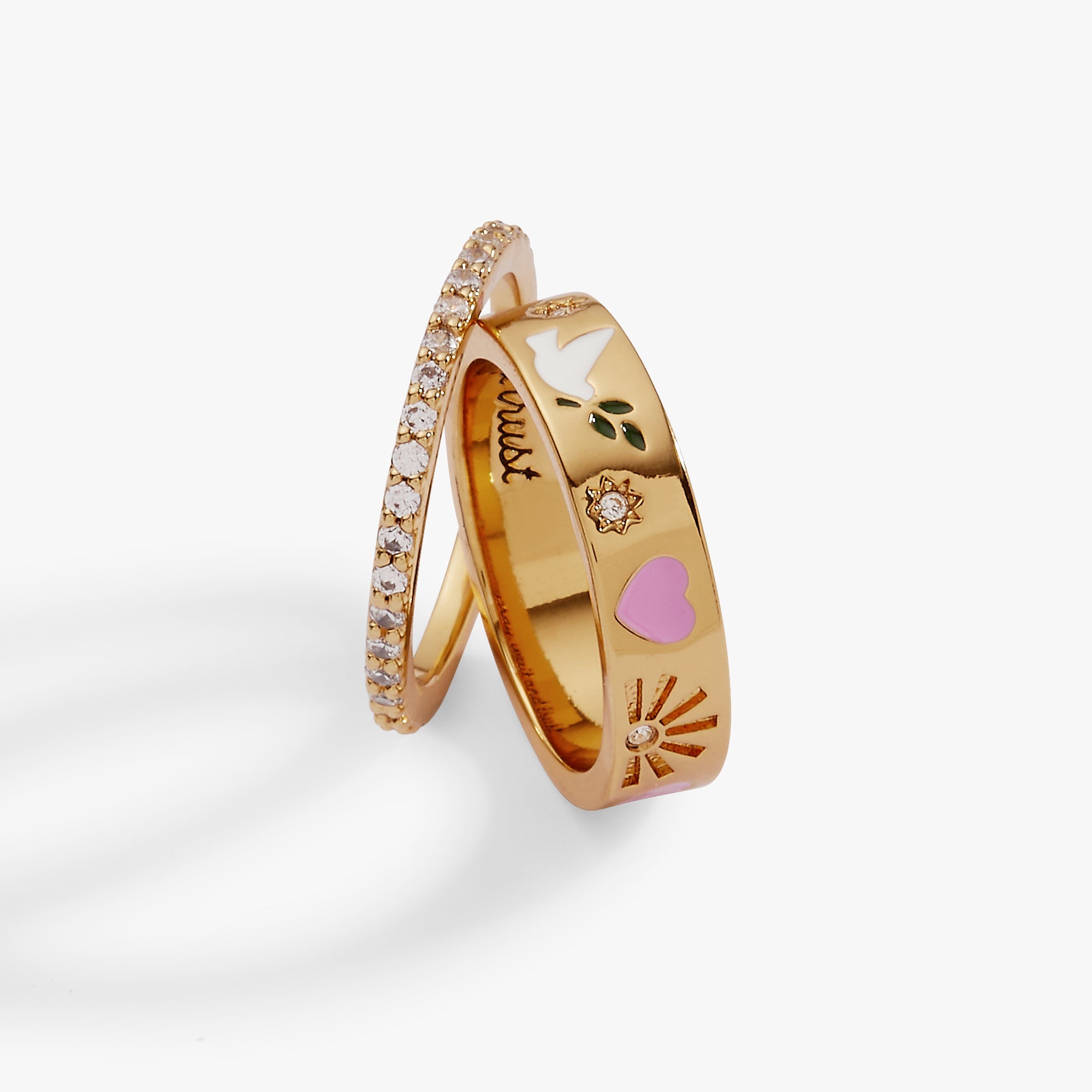 'Pray, Wait and Trust' Ring Set of 2