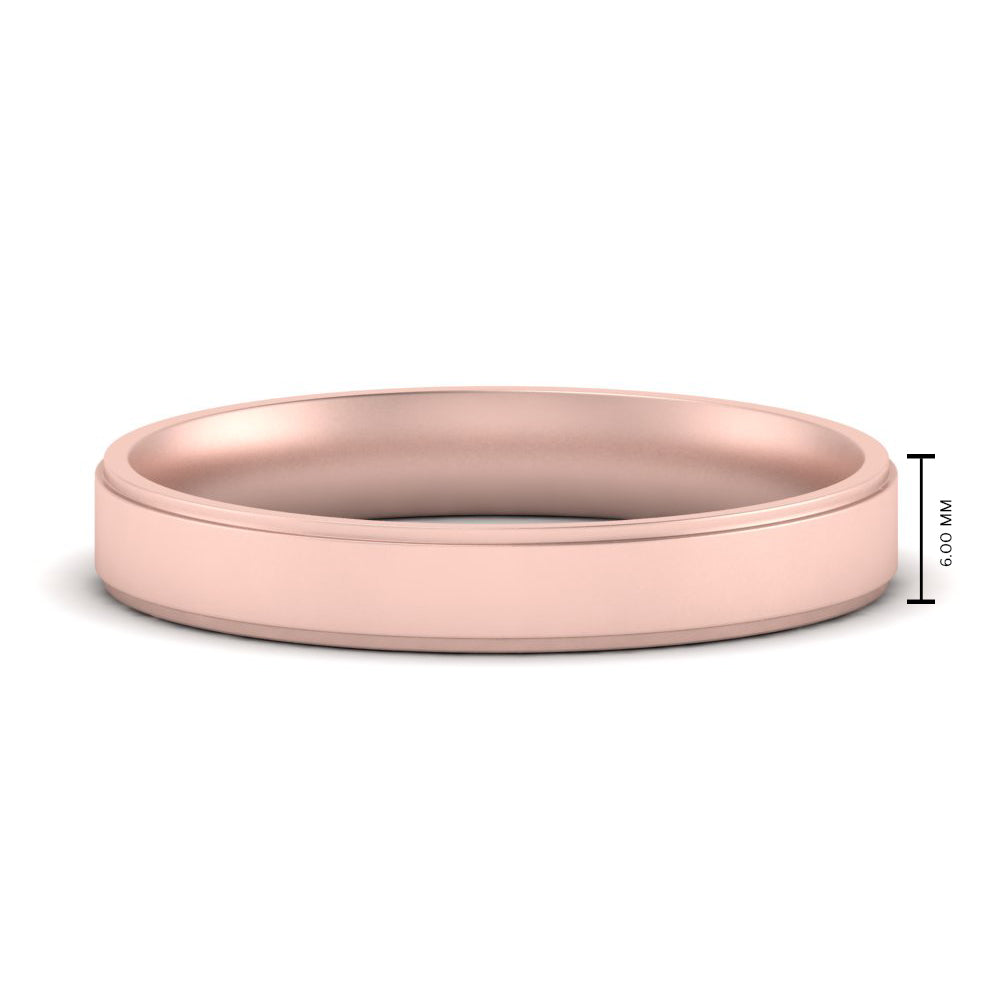 4 mm Steps Edge Comfort Fit Mens Band