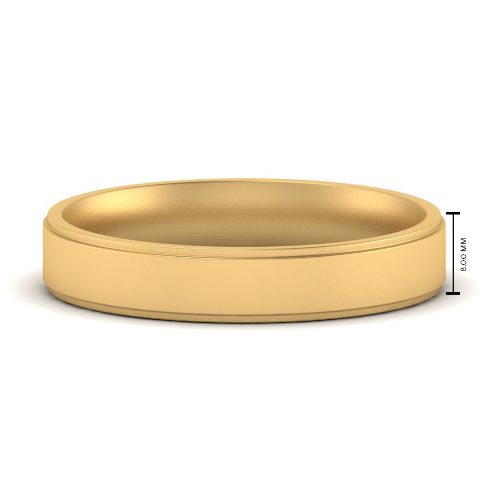 4 mm Steps Edge Comfort Fit Mens Band